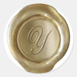 Wax Seal Monogram - Gold - Script Y -