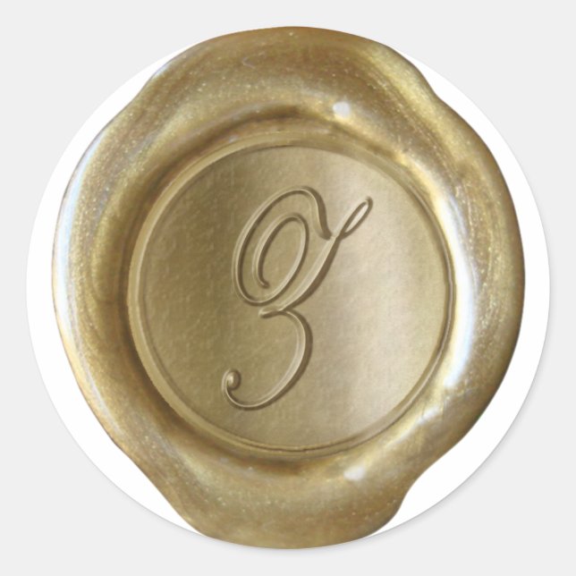 Wax Seal Monogram - Gold - Script Z - (Front)