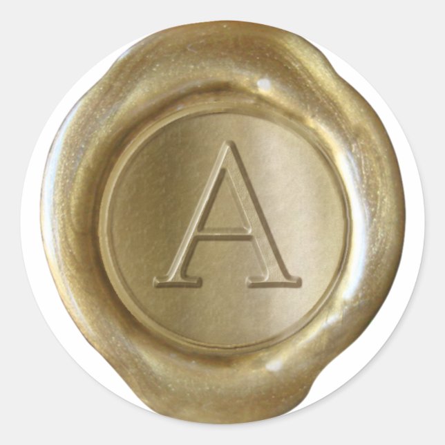 Wax Seal Monogram - Gold - Serif A - (Front)