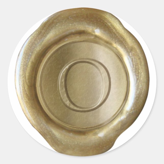 Wax Seal Monogram - Gold - Serif O - (Front)