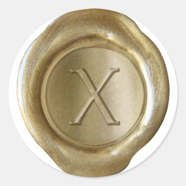 Wax Seal Monogram - Gold - Serif X - (Front)