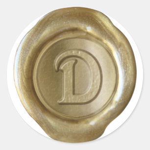 Wax Seal Monogram - Gold - Victorian D -