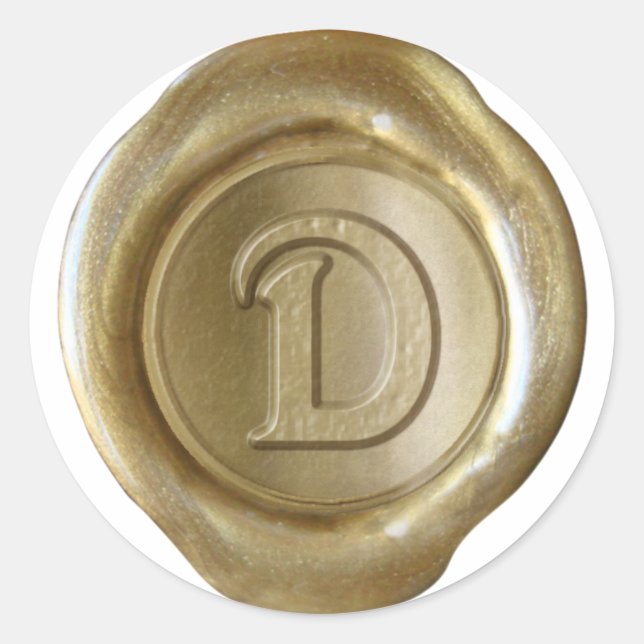 Wax Seal Monogram - Gold - Victorian D - (Front)