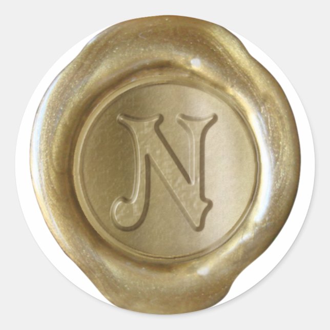 Wax Seal Monogram - Gold - Victorian N - (Front)