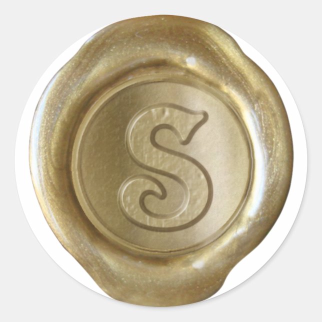 Wax Seal Monogram - Gold - Victorian S - (Front)