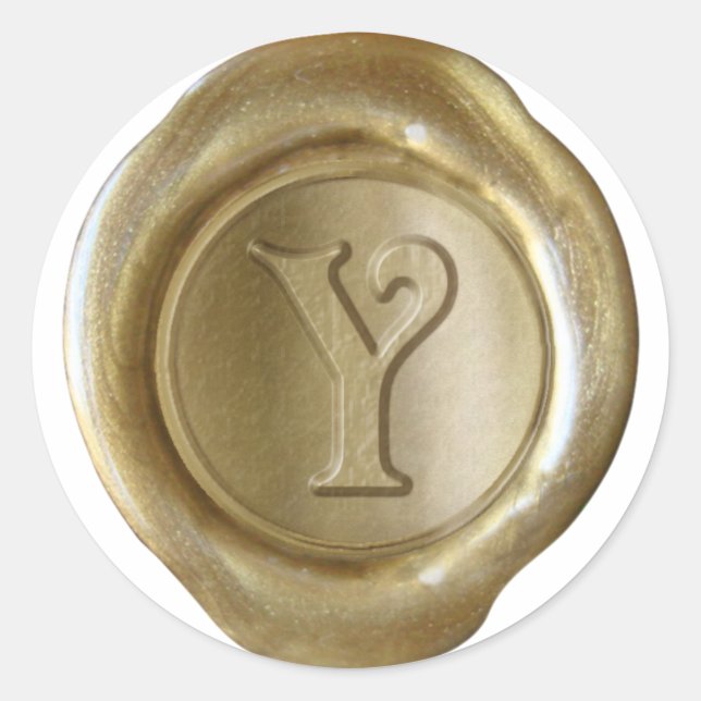 Wax Seal Monogram - Gold - Victorian Y - (Front)