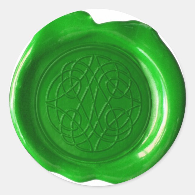 Wax Seal Monogram - Irish Green - Celtic - (Front)