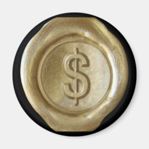 Wax Seal Monogram Magnet - Gold - Bold Style-