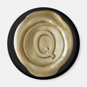 Wax Seal Monogram Magnet - Gold - Bold Style -