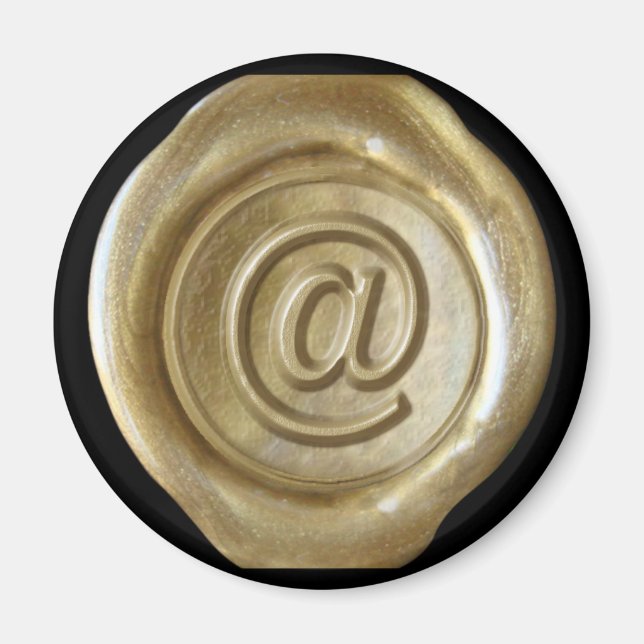 Wax Seal Monogram Magnet - Gold - Bold Style - (Front)