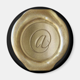 Wax Seal Monogram Magnet - Gold - Script Style -