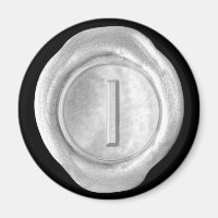 Wax Seal Monogram Magnet - Silver - Bold Style -
