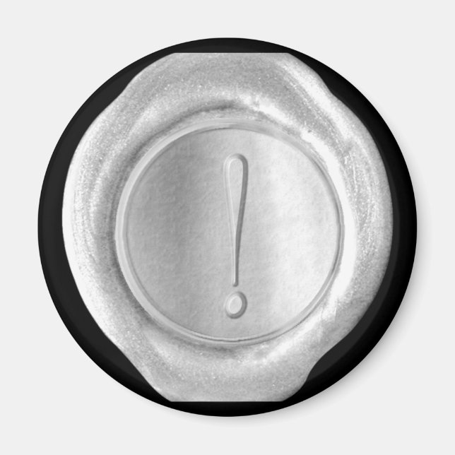 Wax Seal Monogram Magnet - Silver - Script Style - (Front)