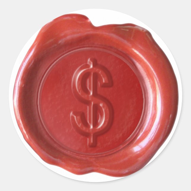 Wax Seal Monogram - Red - Bold $ - (Front)