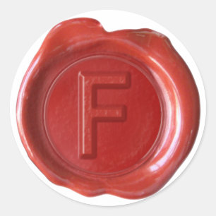 Wax Seal Monogram - Red - Bold F -