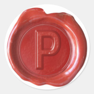 Wax Seal Monogram - Red - Bold P -