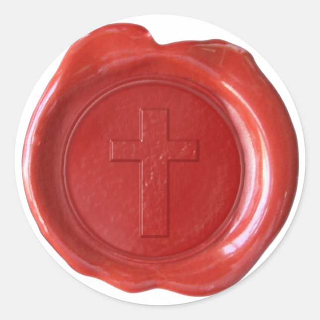 Wax Seal Monogram - Red - Cross - (Front)