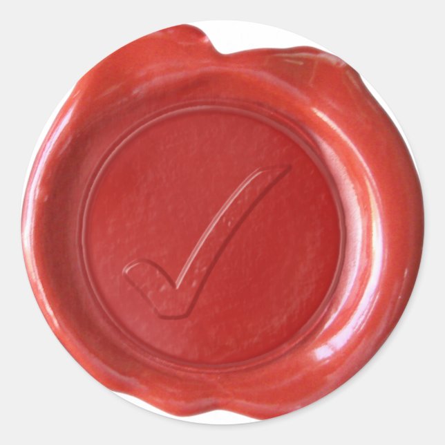 Wax Seal Monogram - Red - Custom Check Mark - (Front)