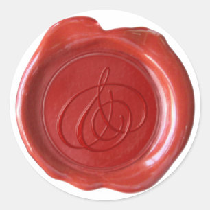Wax Seal Monogram - Red - Script & -