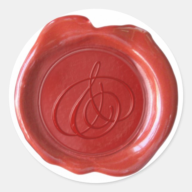 Wax Seal Monogram - Red - Script & - (Front)