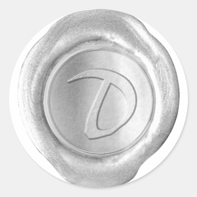 Wax Seal Monogram - Silver - Artistic Style D - (Front)