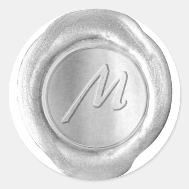 Wax Seal Monogram - Silver - Artistic Style M - (Front)