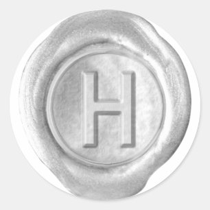 Wax Seal Monogram - Silver - Bold H -