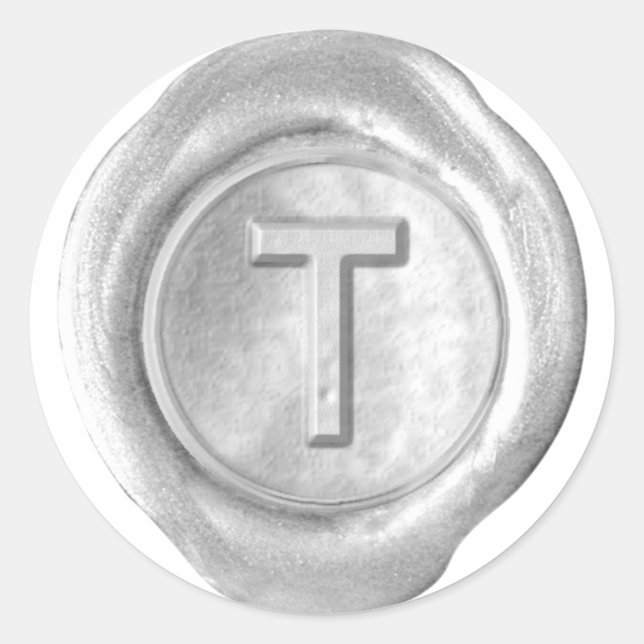 Wax Seal Monogram - Silver - Bold T - (Front)