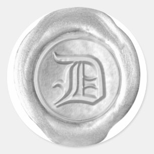Wax Seal Monogram - Silver - Old English D -