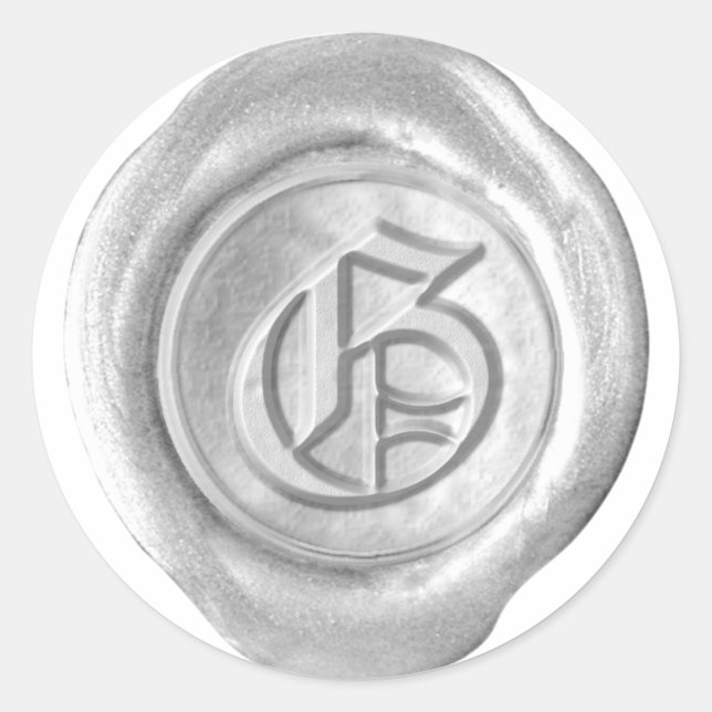 Wax Seal Monogram - Silver - Old English G - (Front)