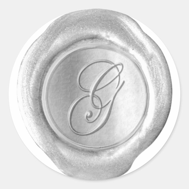 Wax Seal Monogram - Silver - Script G - (Front)