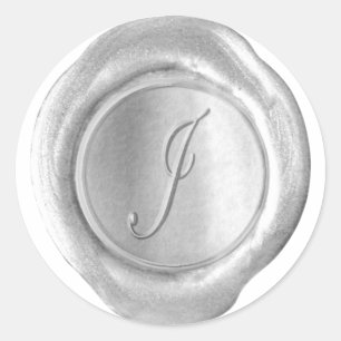 Wax Seal Monogram - Silver - Script J -