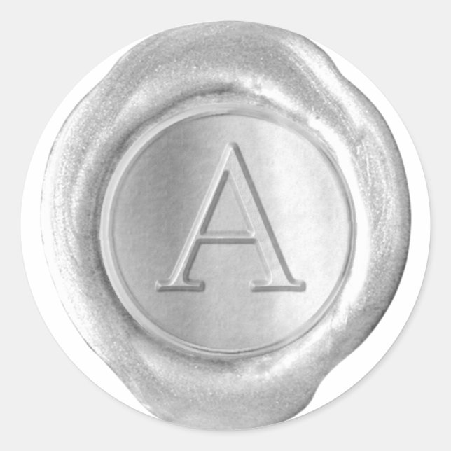 Wax Seal Monogram - Silver - Serif A - (Front)