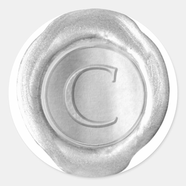 Wax Seal Monogram - Silver - Serif C - (Front)