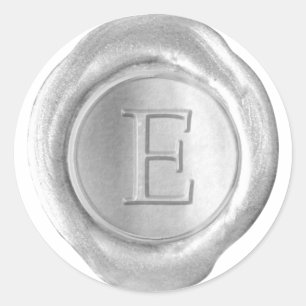 Wax Seal Monogram - Silver - Serif E -