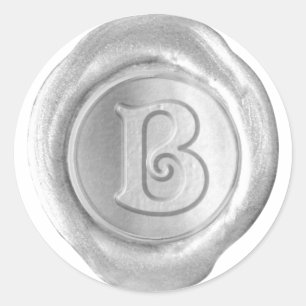 Wax Seal Monogram - Silver - Victorian B -