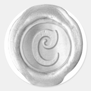 Wax Seal Monogram - Silver - Victorian C -