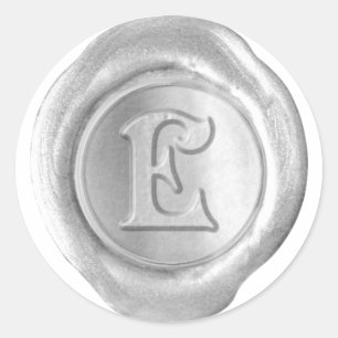 Wax Seal Monogram - Silver - Victorian E -
