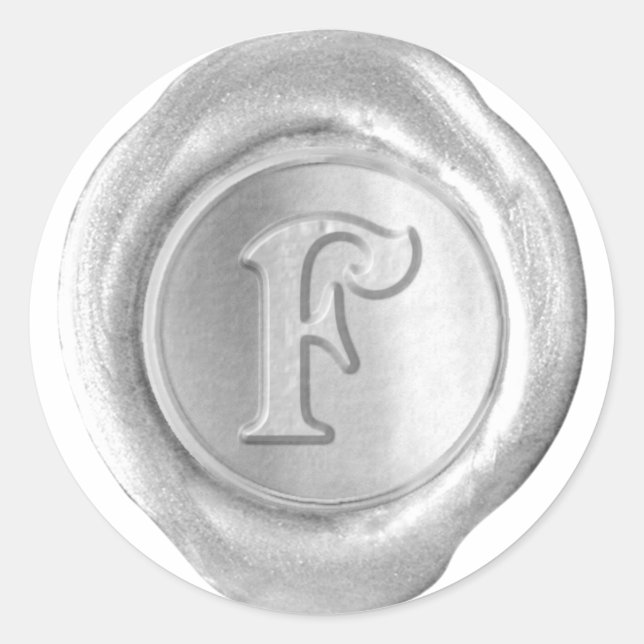 Wax Seal Monogram - Silver - Victorian F - (Front)
