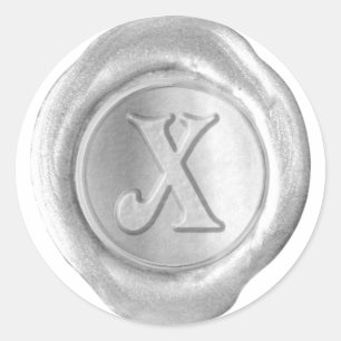 Wax Seal Monogram - Silver - Victorian X -