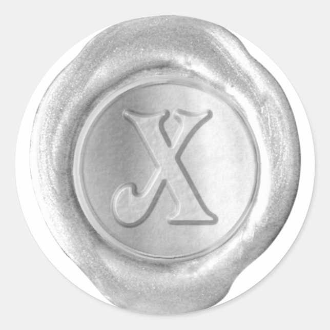 Wax Seal Monogram - Silver - Victorian X - (Front)