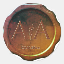 Wax Seal Monogram Wedding Sticker