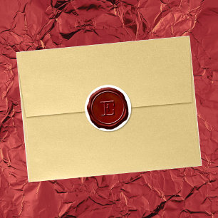 Wax Seal Red Monogram E Initial