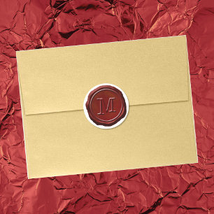 Wax Seal Red Monogram M Initial