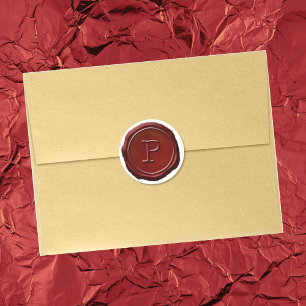 Wax Seal Red Monogram P Initial