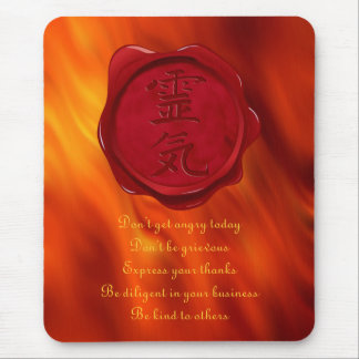 wax seal - REIKI & Precepts | fire red waves Mouse Pad