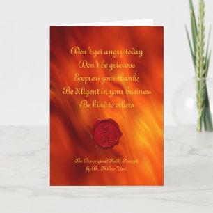 wax seal - REIKI & Precepts   fire red waves Thank You Card