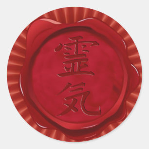wax seal - REIKI   red flower