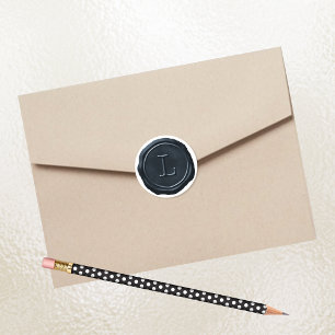 Wax Seal Silver Blue Monogram L Initial