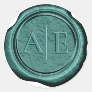 Wax Seal Wedding Accent Initials Emerald Gr ID881